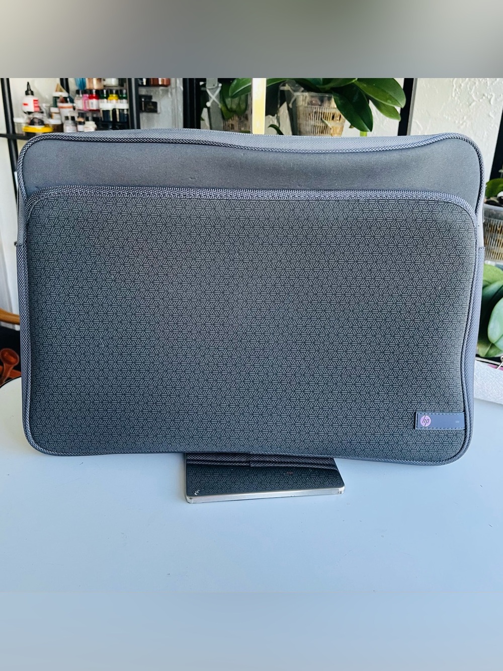 HP Grey Textured Laptop Bag for Unisex